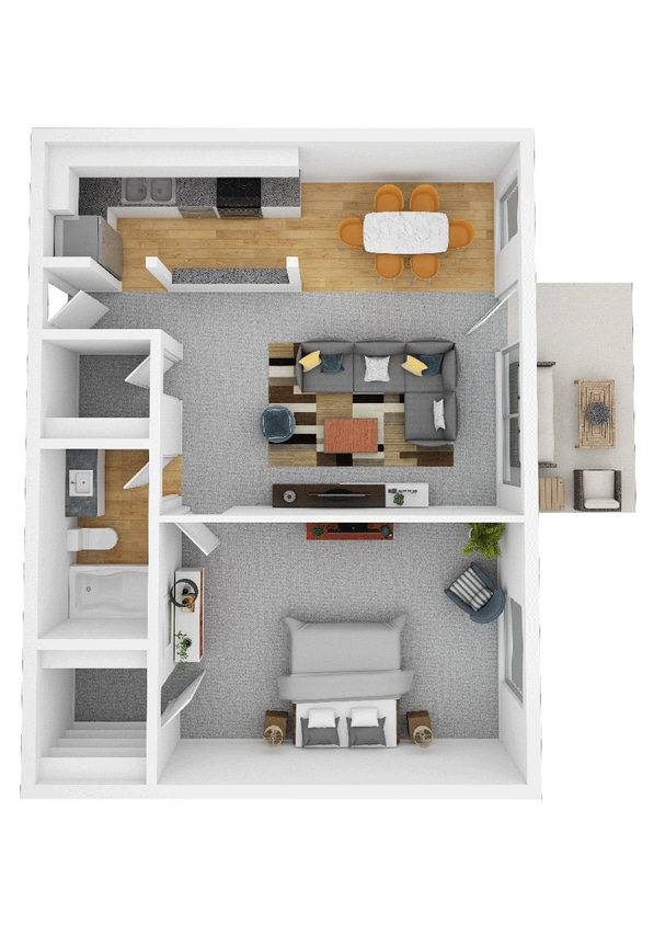 Floor Plan - 1 Bed 1 Bath