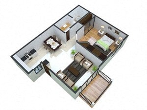 Floor Plan - 1x1 Deluxe Affordable