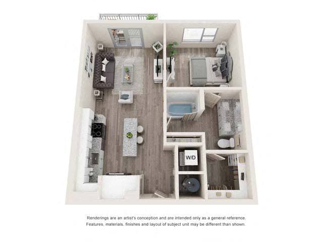 Floor Plan - One-Bedroom (A3)
