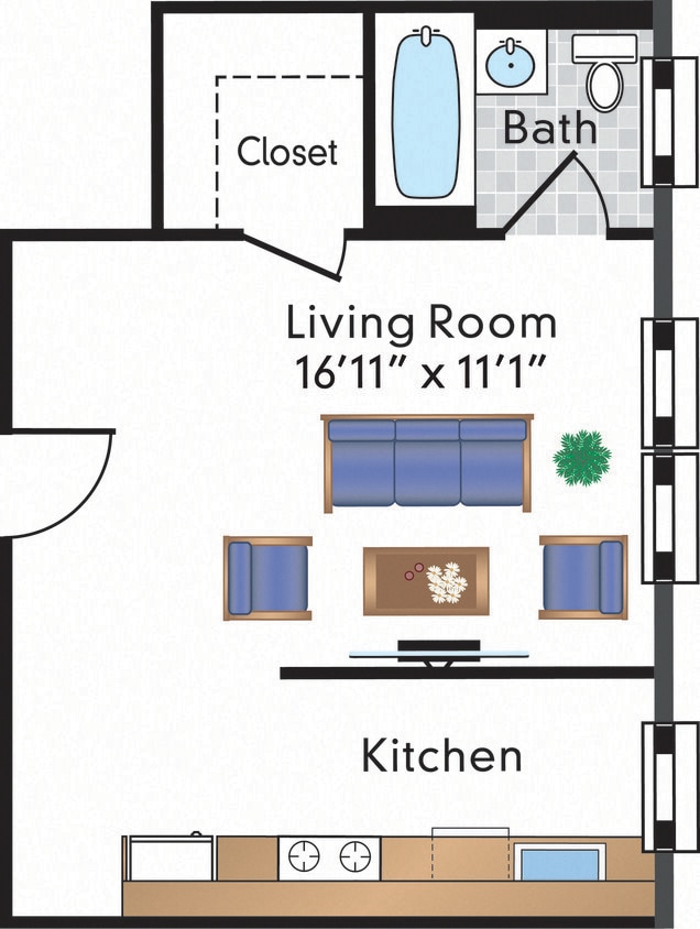 Floor Plan - Renovated Studio 09 Tier