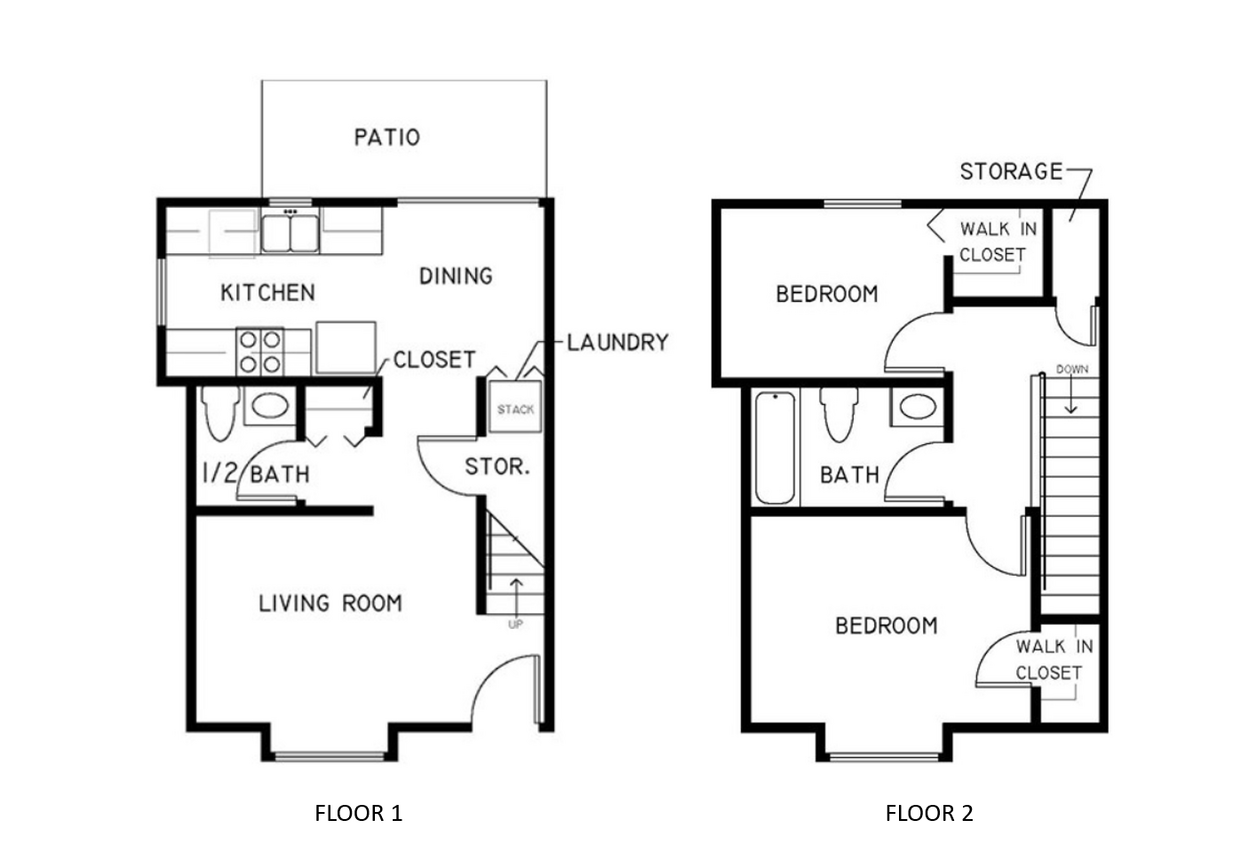 Floor Plan - 2x1.5 Townhome A