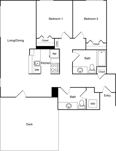 Floor Plan - 2 Bed 209 SE