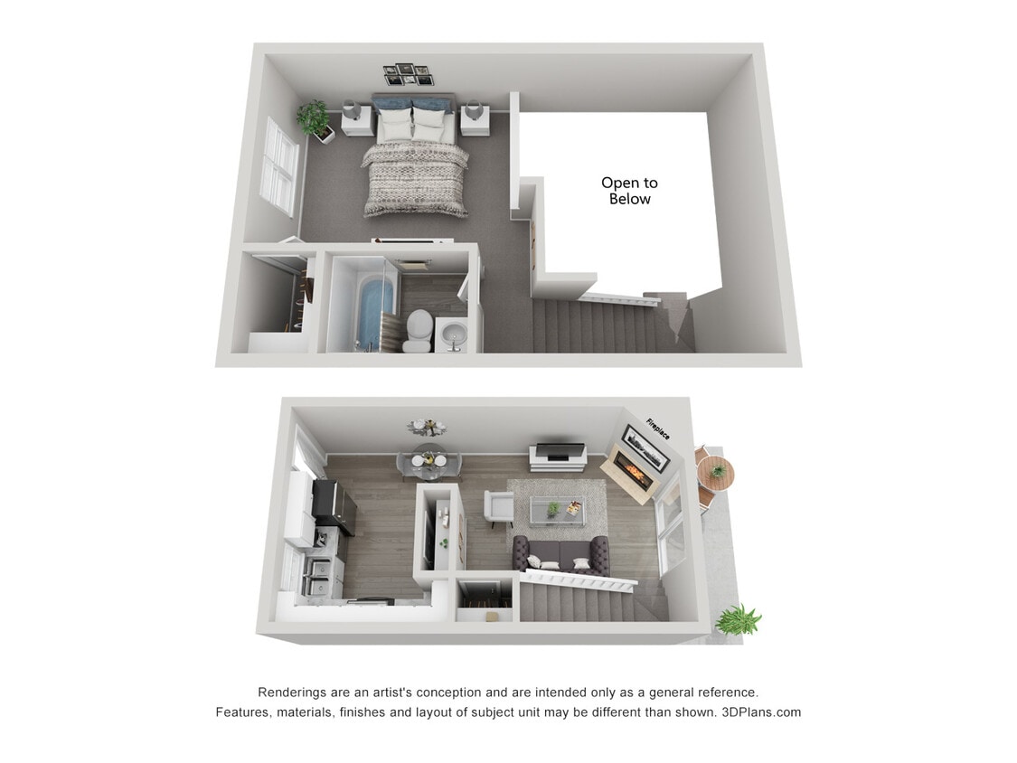Floor Plan - 1x1 Loft Standard Phase I - Call For Avail.