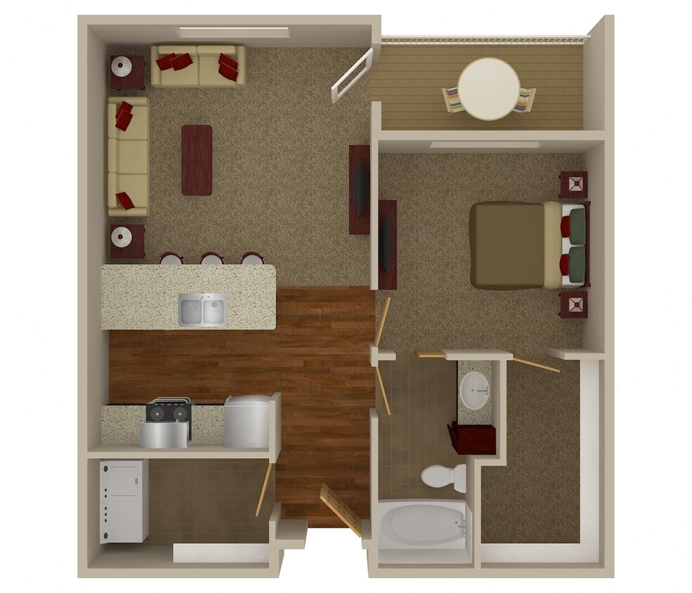Floor Plan - 1 Bedroom 1 Bathroom