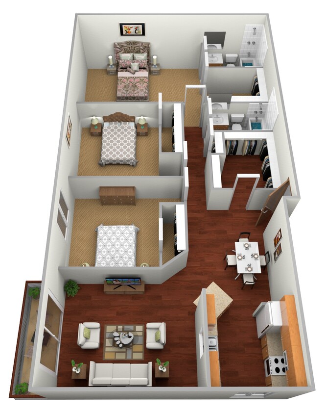 Floor Plan - 3 Bedroom, 2 Bathroom