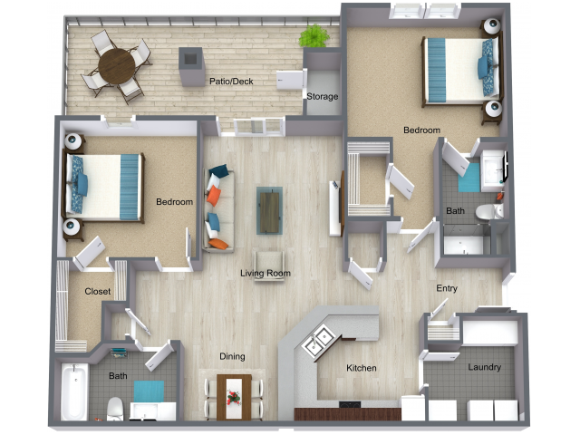 TWO BEDROOM - Floor Plan C - 2x2 C