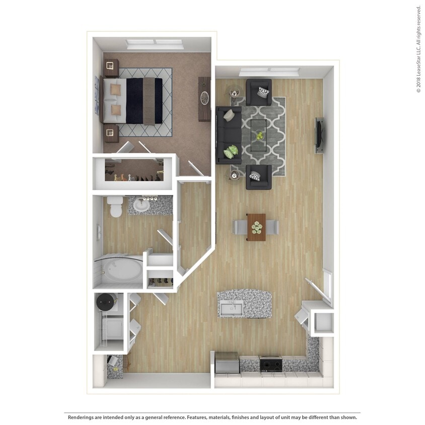 One bedroom apartment in Pflugerville, Texas. - A3.3