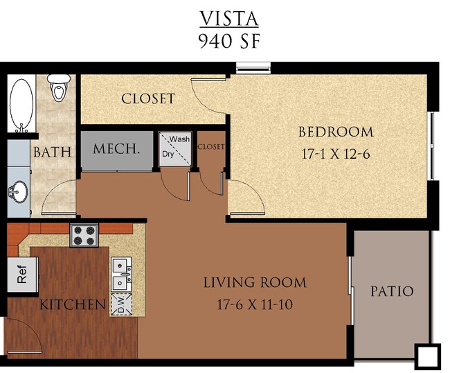 Vista Floorplan - Sierra Pointe Apartments