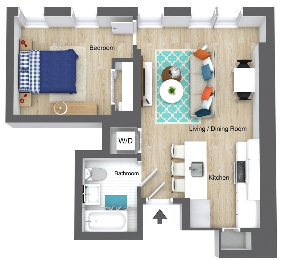 Floor Plan - One Bedroom - 26 WB
