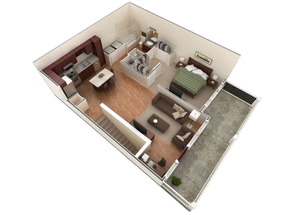 Floor Plan - 1 BR Designer Overlook