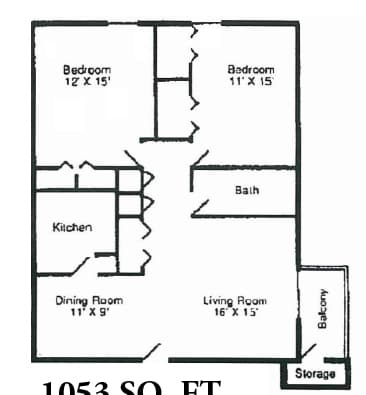 2BR/1BA - 2x1