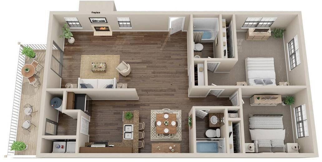 Floor Plan - 2BR 2BTH