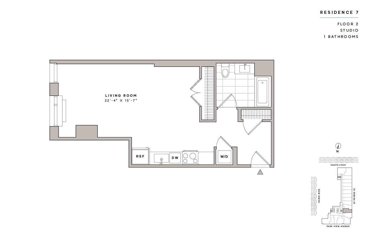 Floor Plan - Studio1 Bath-E9