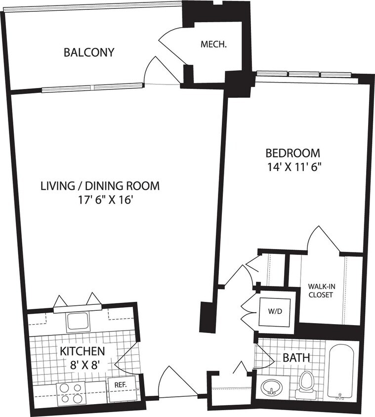 Floor Plan - 1 Bedroom F