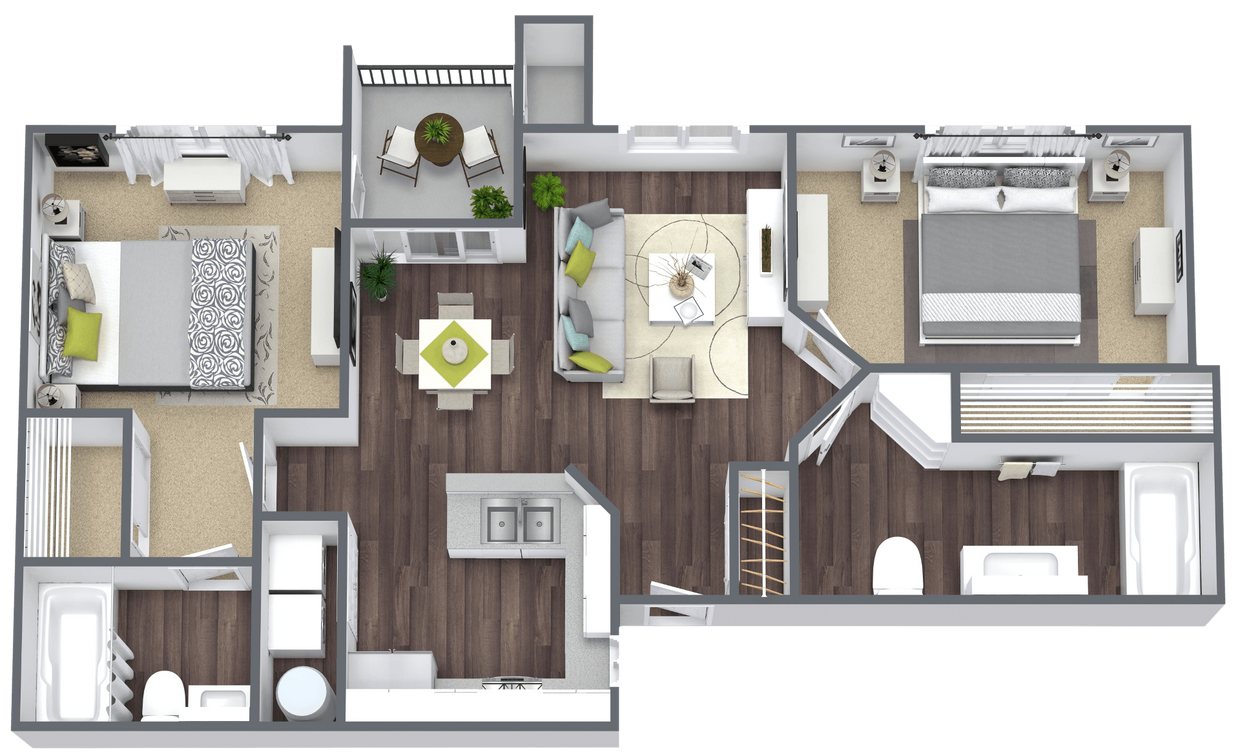 Floor Plan - 2 Bed 2 Bath