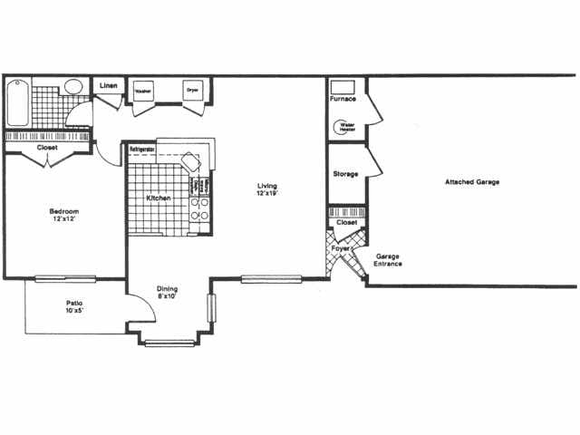 1BR/1BA - 1 bedroom, 1 bath w/attached garage (A1)