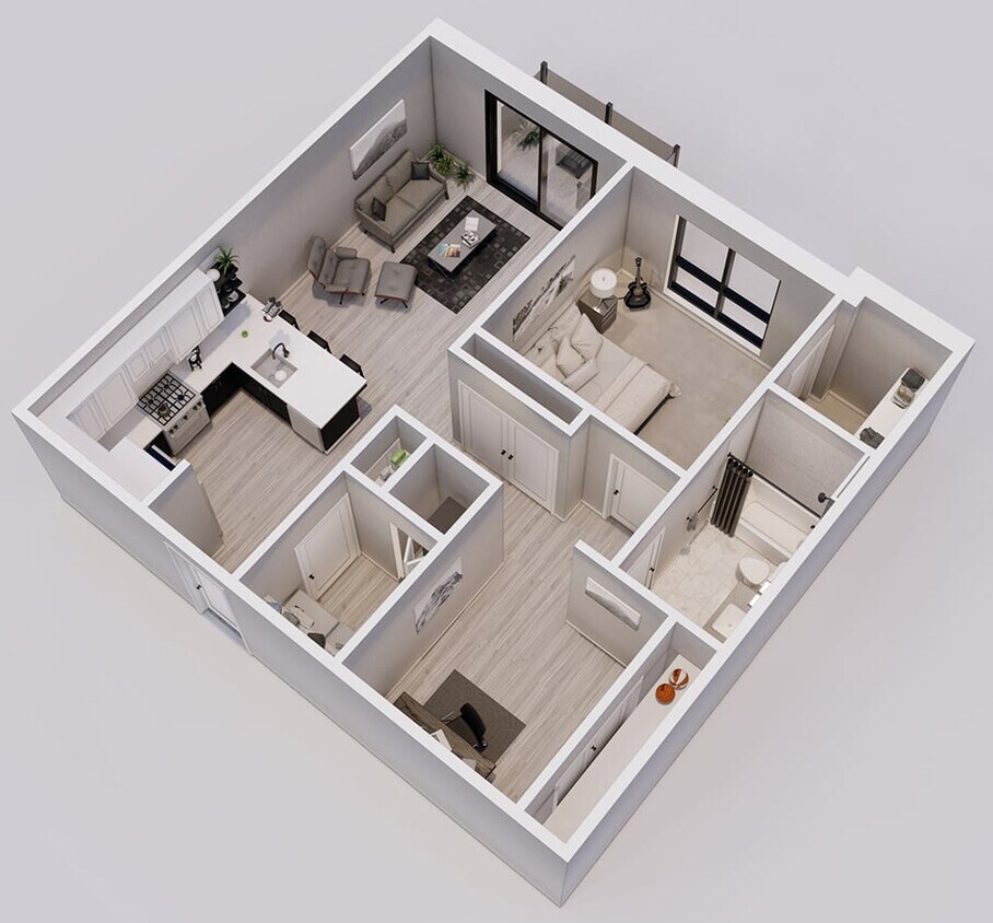Floor Plan - Bloomerang Style C - 1 Bedroom + Den