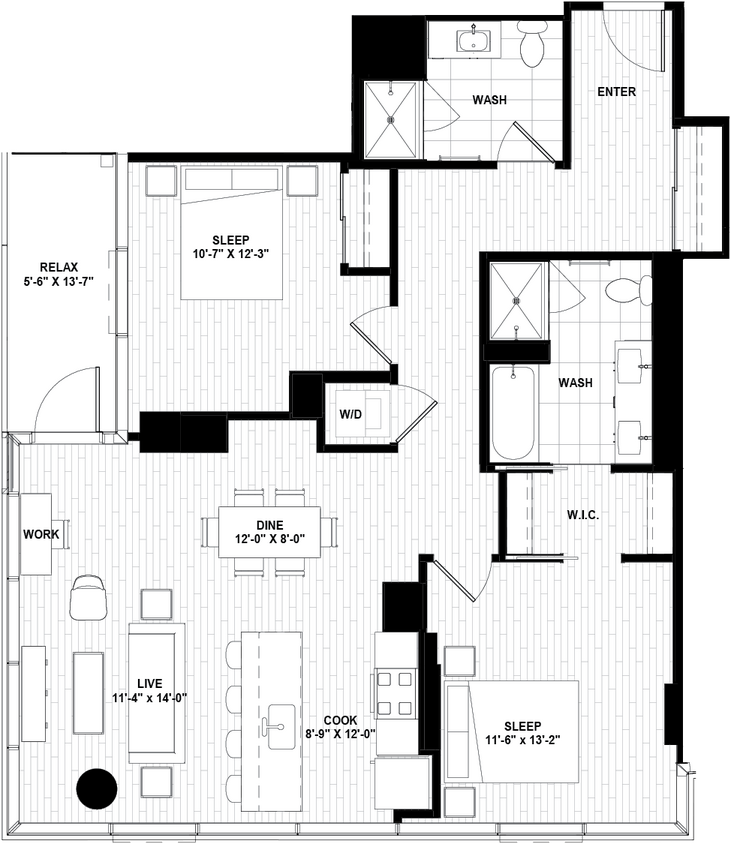 Floor Plan - Two Bed 12
