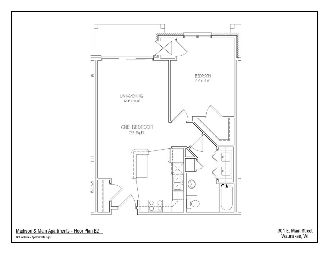 Floor Plan - 1Bed/1Bath B2
