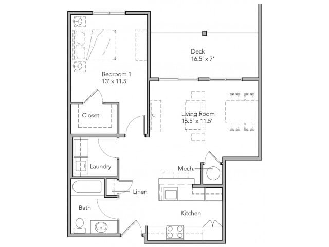1 Bedroom B - 1 Bedroom B