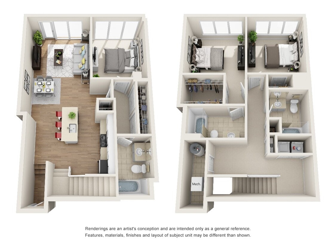 Floor Plan - 3 bedroom, 3 bath