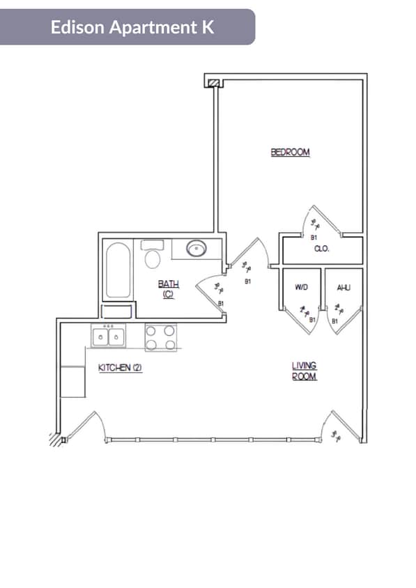 Floor Plan - Edison Apartment K