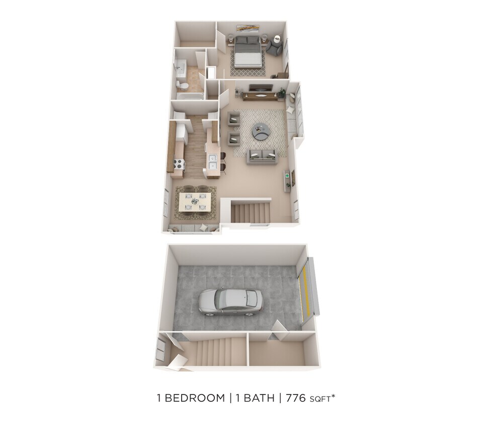 Floor Plan - One Bedroom- 776 sqft