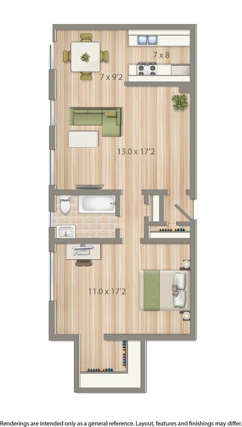 Floor Plan - 1 Bedroom O