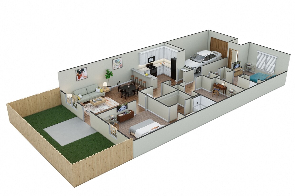Floor Plan - The Parrot Townhome with Study