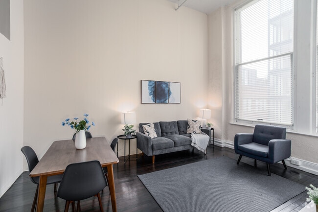 2BR, 2BA - 944SF - Loft - Living Area - The Cosmopolitan