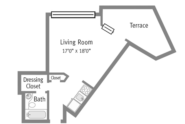 Floorplan - Studio Balcony