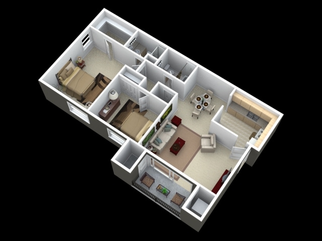 The Dogwood - Two bedroom, two bath apartment