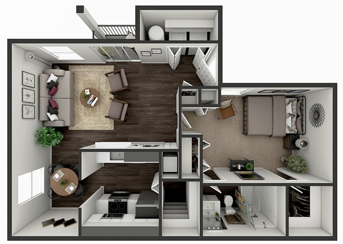 Floor Plan - 1BR1B- RenBelmont Hill Apartments