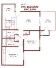 Floor Plan - 2 Bedroom 2 Bathroom(Upstairs)