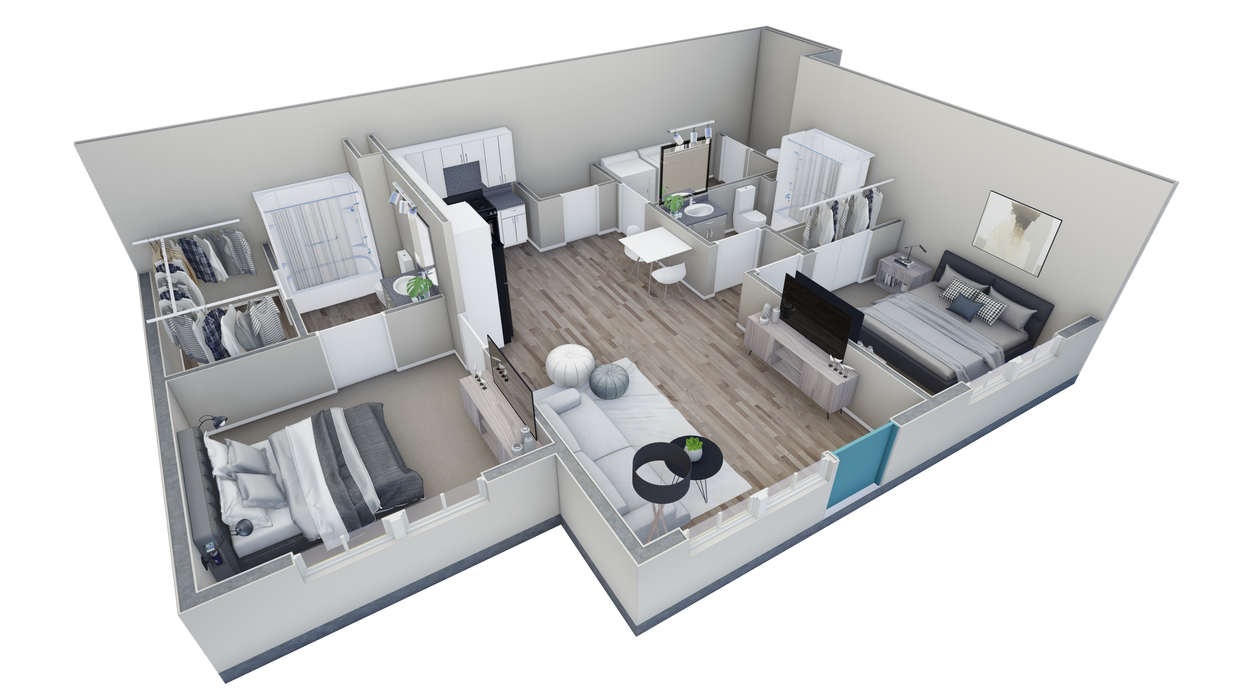 Floor Plan - 2-2 BR Horizon Courtyard