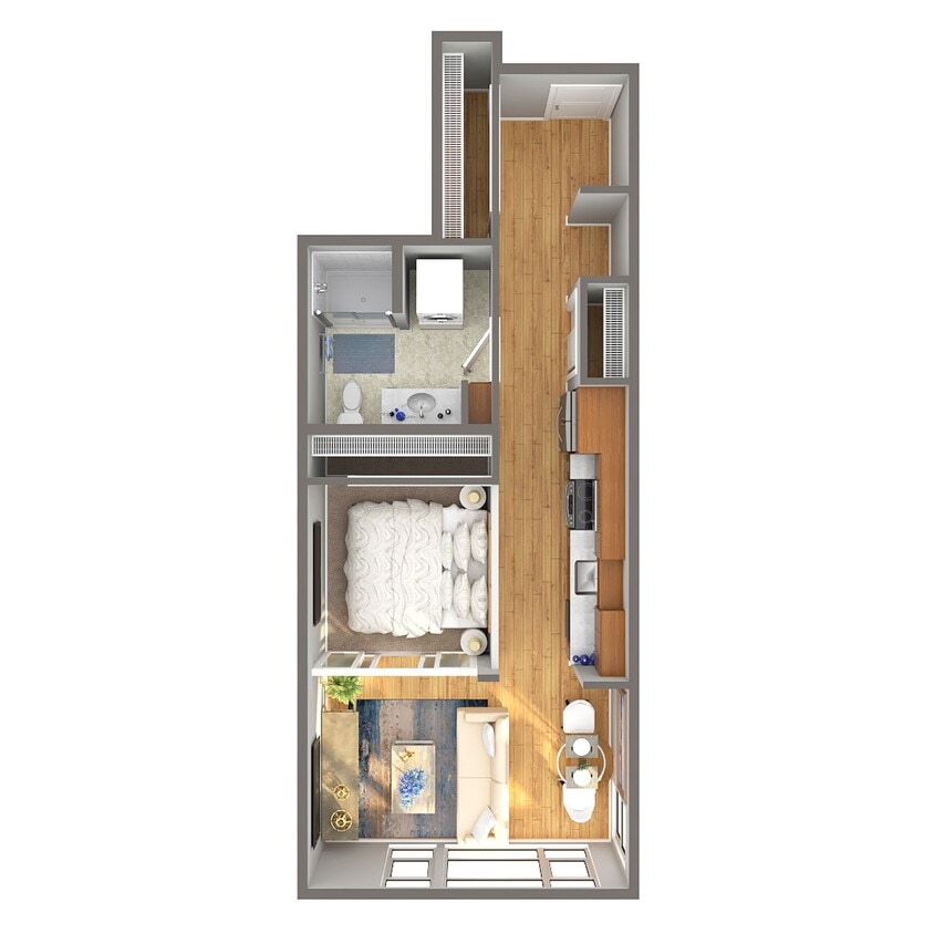 Floor Plan - 1 Bed/1 Bath Open - I