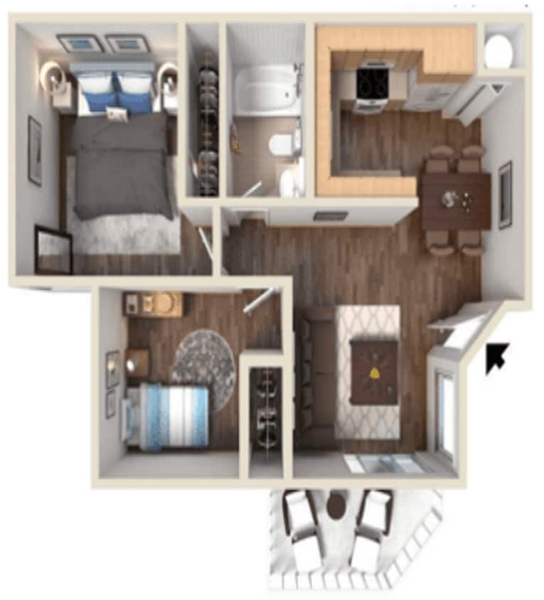 Floor Plan - ?? Dive Into Summer Savings! 2 Bed, 1 Bath Apar...