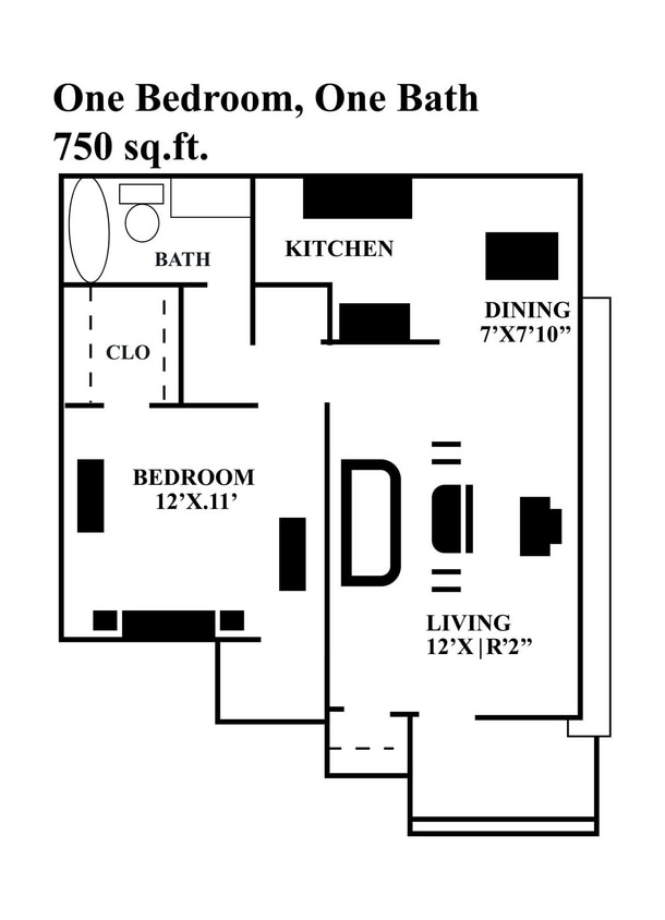Floor Plan - Regular One Bedroom