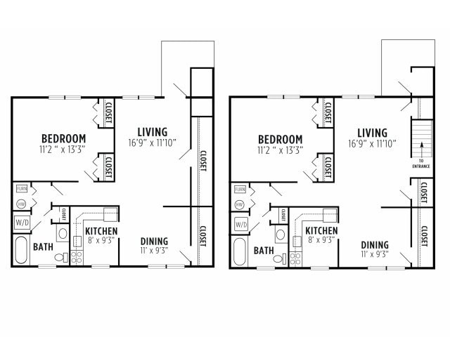 Floor Plan - 1 bedroom, 1 bath A