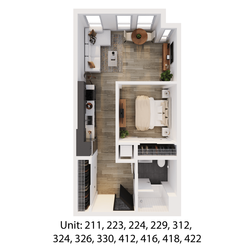 Floor Plan - 1 BD JR