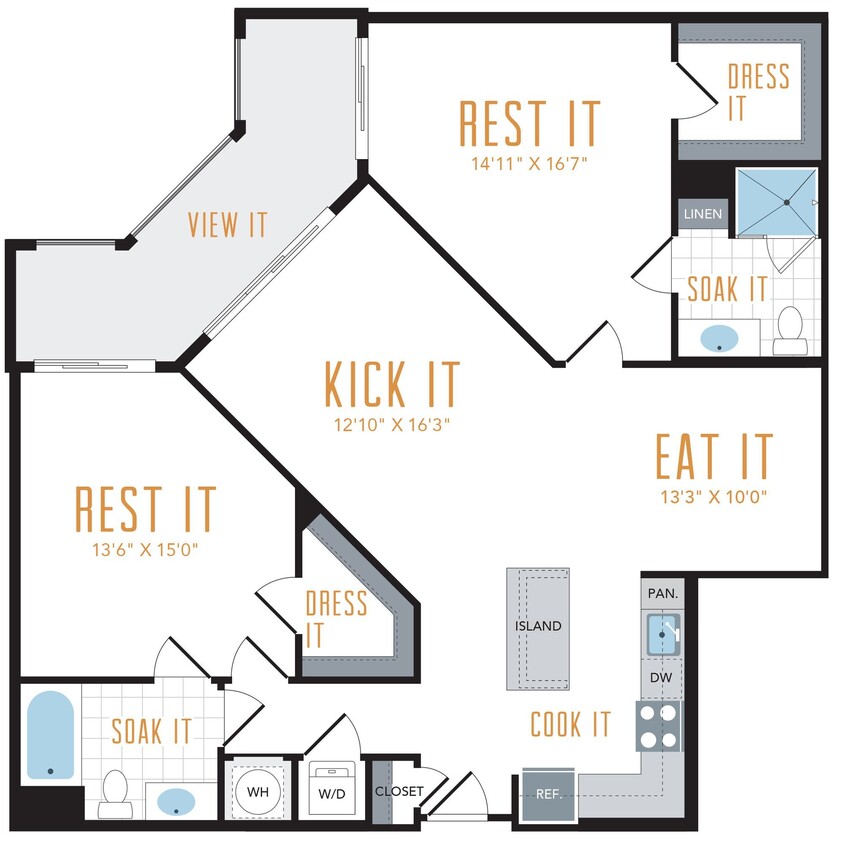 Floor Plan - 2 Bed 2 Bath