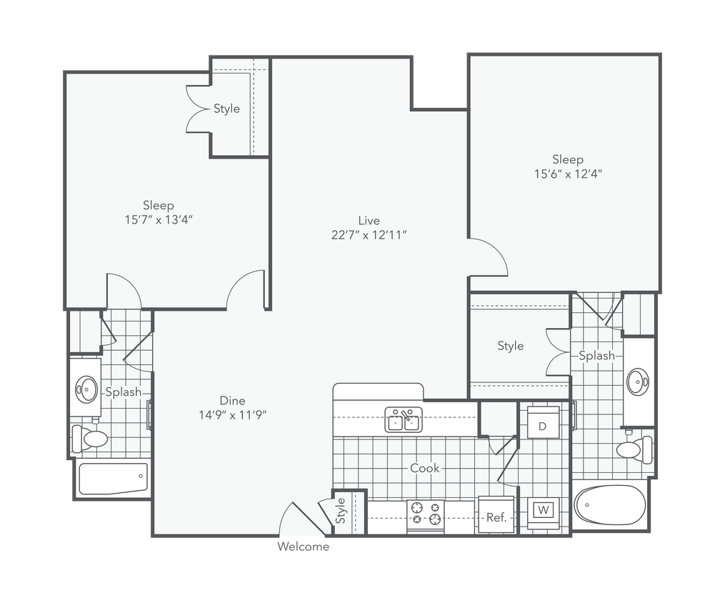 Staring XL | 2-Bedroom Floorplan - Staring XL