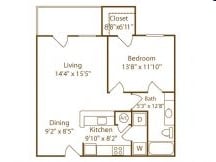 1BR/1BA - Vista