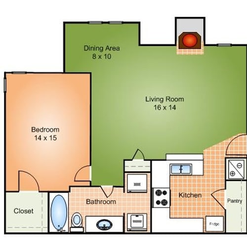 1BR/1BA - 1 Bed Loft w/ Attached Garage (Price not included)