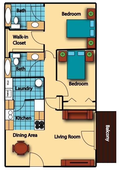 2BR/2BA - 2 Bed 2 Bath