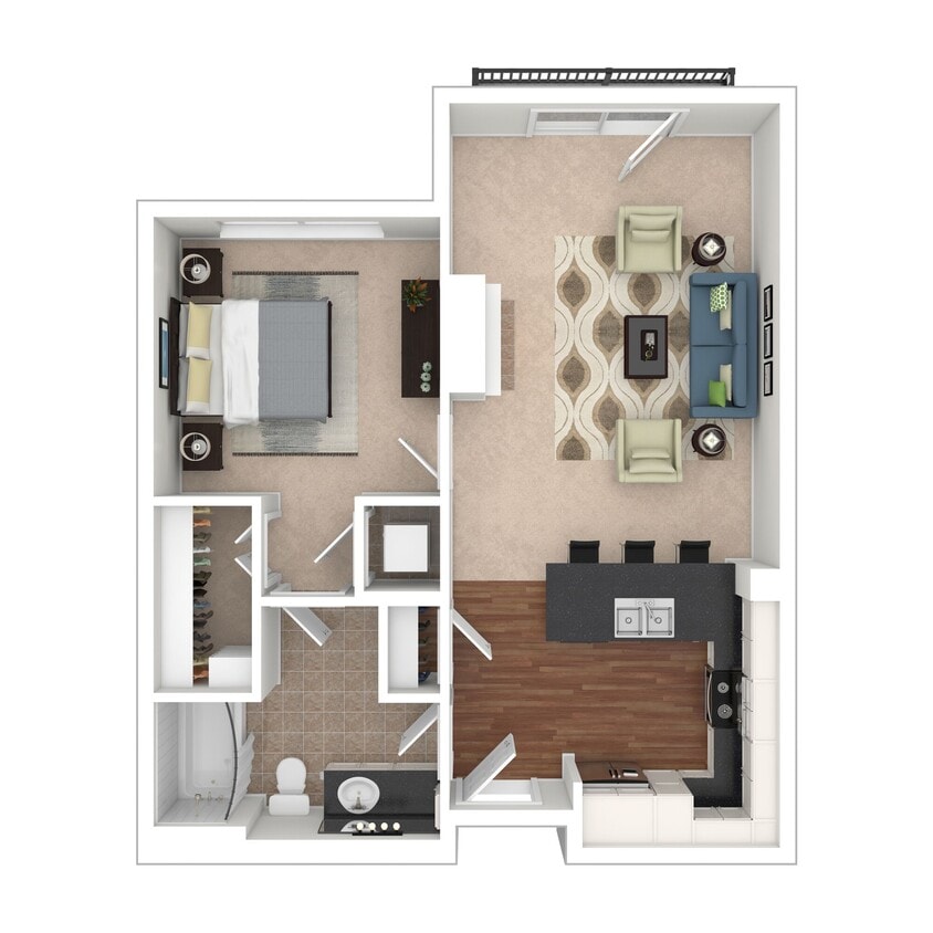 1 BD / 1 BA – 743 SF - A2H