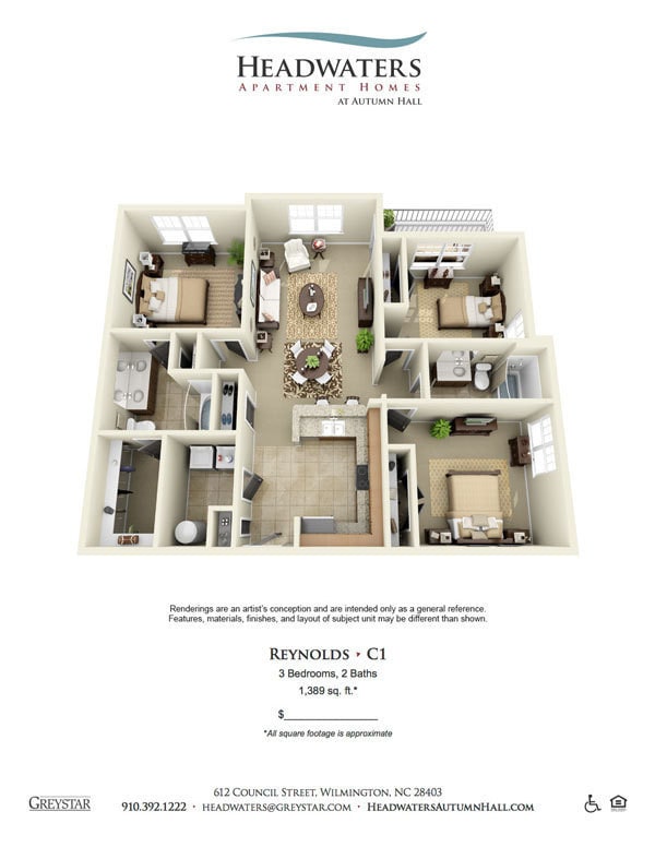 Floor Plan - 3 Bedroom 2 Bath