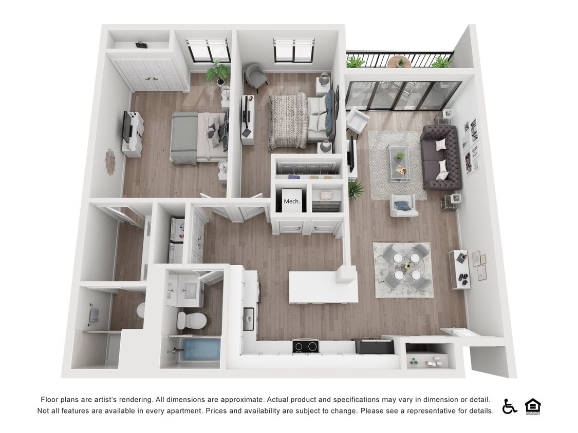 Floor Plan - 2 Bedroom 2 Bathroom A