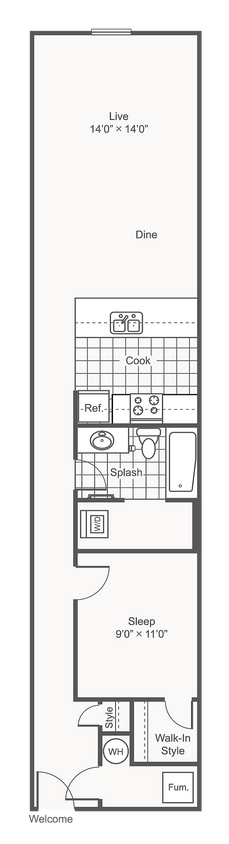Atlas | 1-Bedroom Floorplan - Atlas
