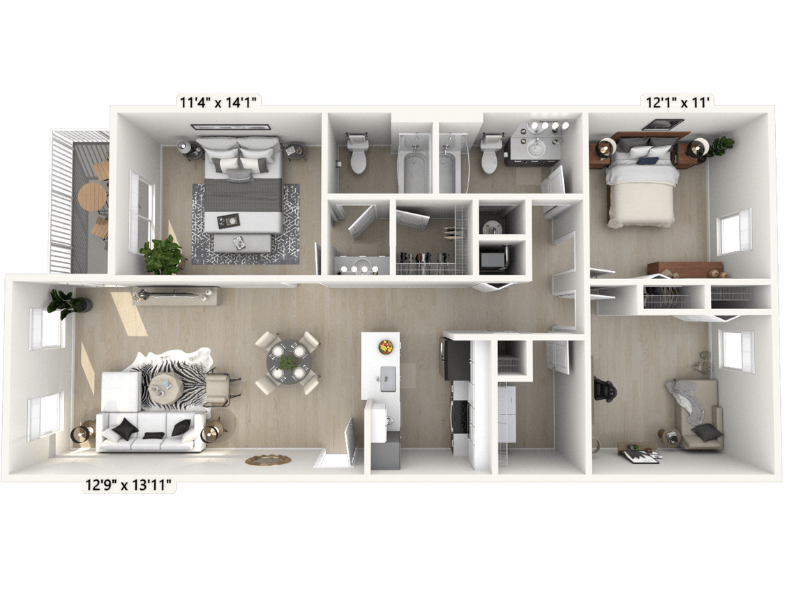 Floor Plan - The Declaration 3 BR 2 BA